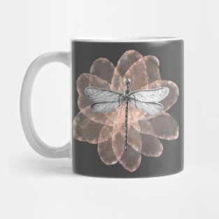 Dragonfly with tender pink flower Mug